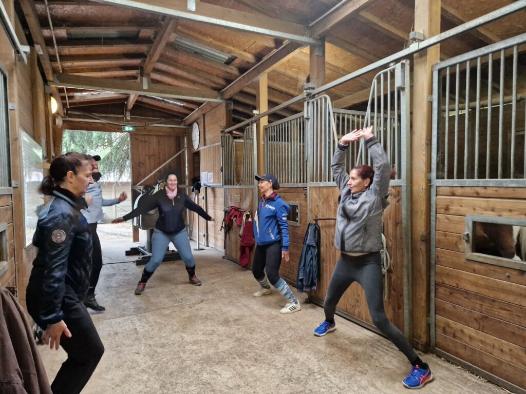 Une séance de préparation physique afin de progresser en équitation.
